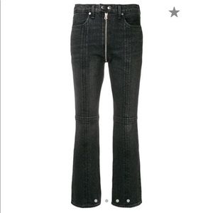 Rag & Bone Limited Edition Detail Flared Zipper Jean in Washed Black size 26